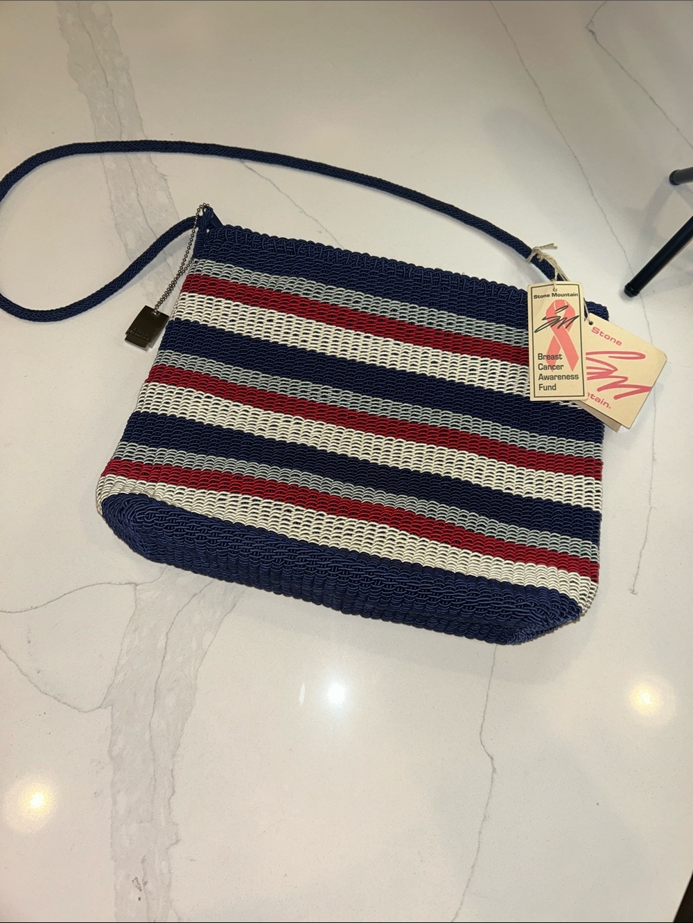 Stone Mountain Accessories Navy, White & Red Woven Crossbody NWT